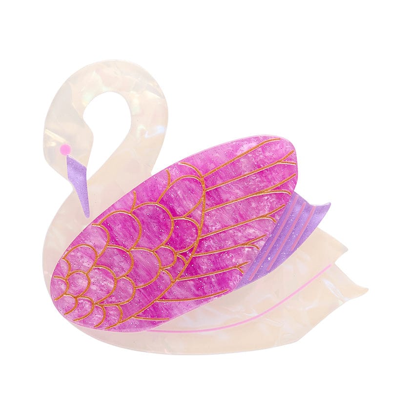 Sabine the Swan Brooch  -  Erstwilder  -  Quirky Resin and Enamel Accessories