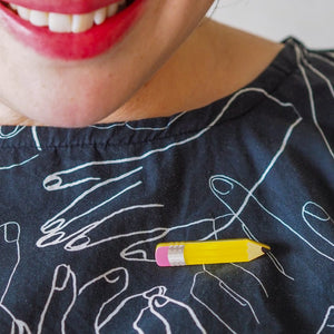 Pencil Simplified Mini Brooch  -  Erstwilder Simplified  -  Quirky Resin and Enamel Accessories