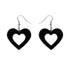 Heart Solid Resin Drop Earrings - Black  -  Erstwilder Essentials  -  Quirky Resin and Enamel Accessories