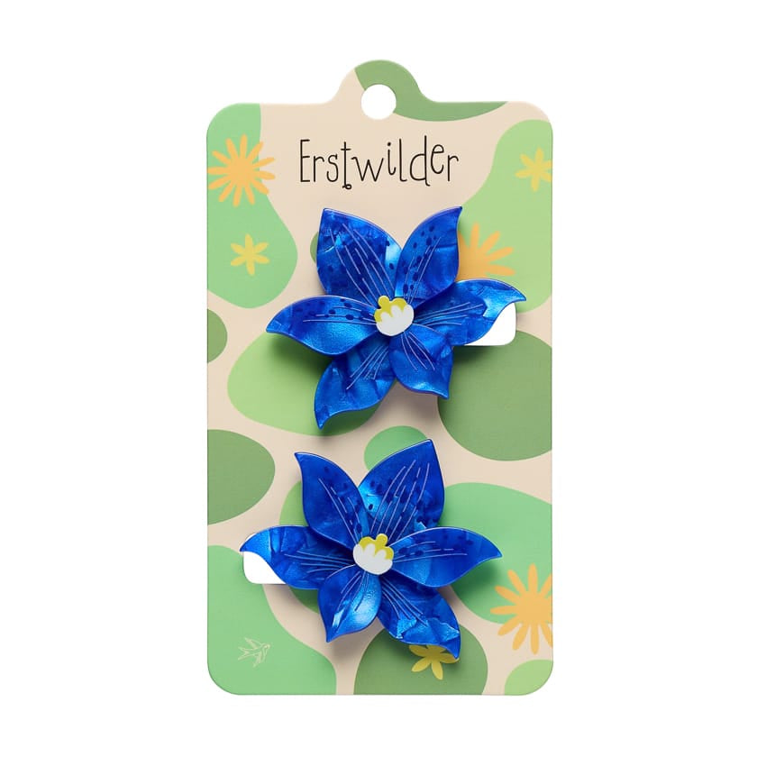 Spotted Sun Orchid Hair Clips - 2 Piece  -  Erstwilder  -  Quirky Resin and Enamel Accessories