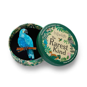 Glaucous Macaw Brooch  -  Erstwilder  -  Quirky Resin and Enamel Accessories