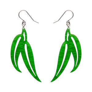 Gum Leaf Drop Earrings - Green  -  Erstwilder Essentials  -  Quirky Resin and Enamel Accessories
