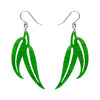 Gum Leaf Drop Earrings - Green