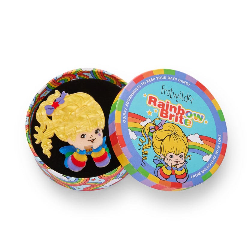 Rainbow Brite Brooch  -  Erstwilder  -  Quirky Resin and Enamel Accessories