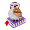Studious Snow Owl Brooch