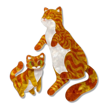 Purrfect Harmony Brooch Pair  -  Erstwilder  -  Quirky Resin and Enamel Accessories