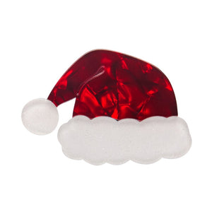 Santa's New Hat Simplified Mini Brooch  -  Erstwilder Simplified  -  Quirky Resin and Enamel Accessories
