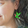 The Riveting Ruby-Throated Hummingbird Drop Earrings