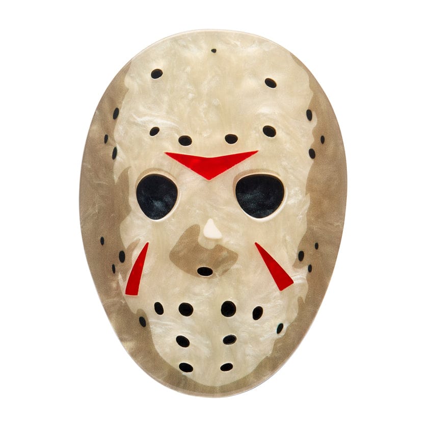 Jason Voorhees Mask Brooch  -  Erstwilder  -  Quirky Resin and Enamel Accessories