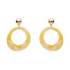 Statement Marble Resin Circle Drop Earrings - Yellow  -  Erstwilder Essentials  -  Quirky Resin and Enamel Accessories