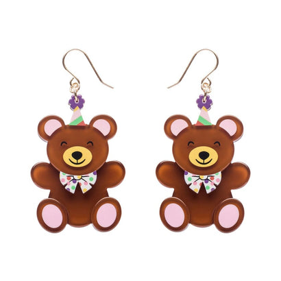 Grand Prize Teddy Drop Earrings  -  Erstwilder  -  Quirky Resin and Enamel Accessories