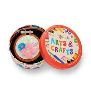 Stitched & Framed Brooch  -  Erstwilder  -  Quirky Resin and Enamel Accessories