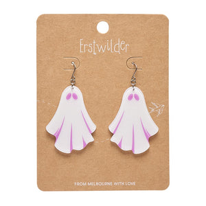 Ghostie Drop Earrings - White  -  Erstwilder Essentials  -  Quirky Resin and Enamel Accessories