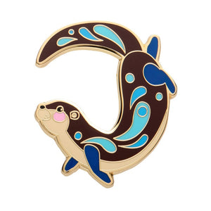 The Outgoing Otter Enamel Pin  -  Erstwilder  -  Quirky Resin and Enamel Accessories