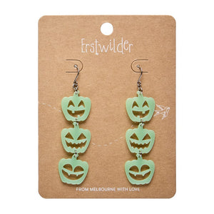 Halloween Pumpkins Drop Earrings - Glow in the Dark  -  Erstwilder Essentials  -  Quirky Resin and Enamel Accessories