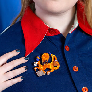 Ollie Inkwell Brooch  -  Erstwilder  -  Quirky Resin and Enamel Accessories