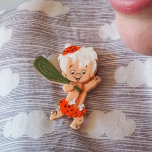 Bamm-Bamm Rubble Brooch  -  Erstwilder  -  Quirky Resin and Enamel Accessories