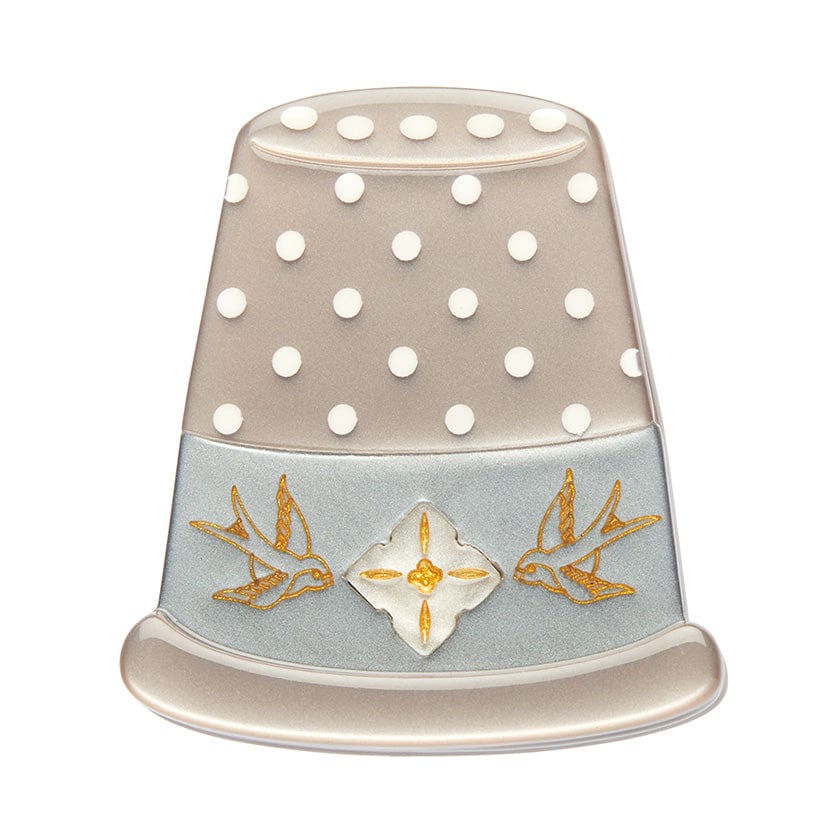 Status Thimble Mini Brooch (IMPERFECT)  -  Erstwilder  -  Quirky Resin and Enamel Accessories