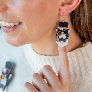 The Posh Pussycat Drop Earrings  -  Erstwilder  -  Quirky Resin and Enamel Accessories