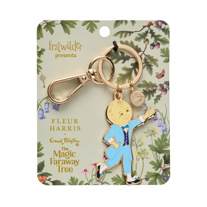 Moonface Enamel Key Ring  -  Erstwilder  -  Quirky Resin and Enamel Accessories