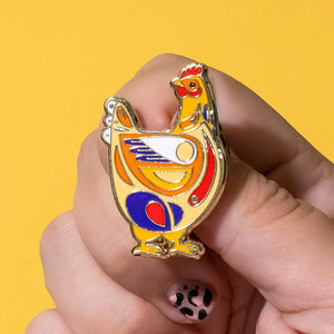 Bessie the Chicken Enamel Pin  -  Erstwilder  -  Quirky Resin and Enamel Accessories