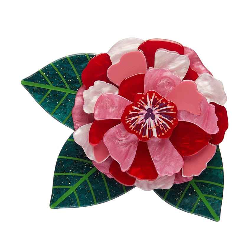 Classic Camellia Brooch (IMPERFECT)  -  Erstwilder  -  Quirky Resin and Enamel Accessories