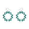 Wreath Drop Earrings – Teal  -  Erstwilder Essentials  -  Quirky Resin and Enamel Accessories