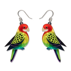 Eastern Rosella Drop Earrings  -  Erstwilder  -  Quirky Resin and Enamel Accessories