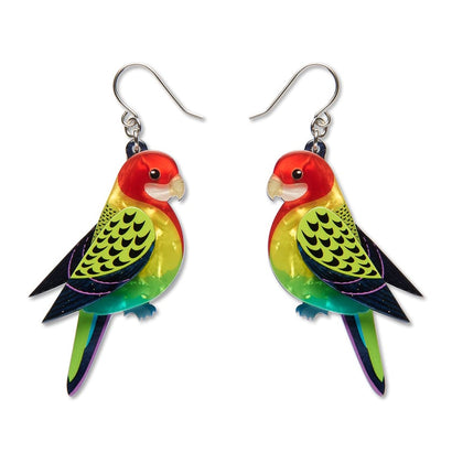 Eastern Rosella Drop Earrings  -  Erstwilder  -  Quirky Resin and Enamel Accessories