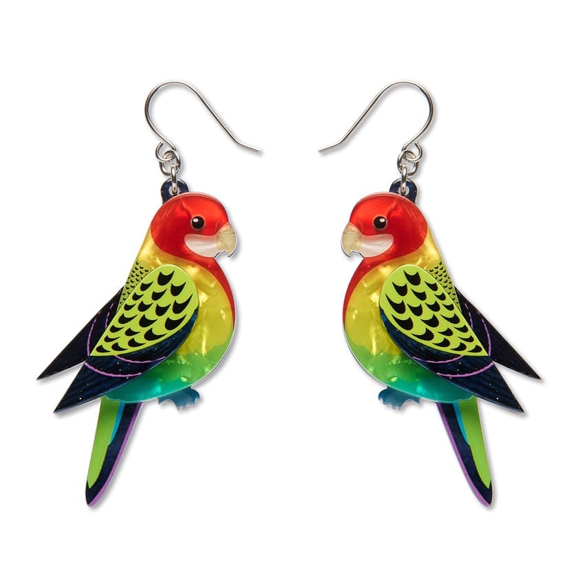 Eastern Rosella Drop Earrings  -  Erstwilder  -  Quirky Resin and Enamel Accessories