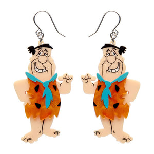 Fred Flintstone Drop Earrings  -  Erstwilder  -  Quirky Resin and Enamel Accessories