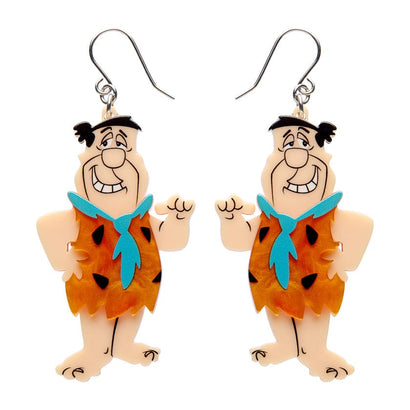 Fred Flintstone Drop Earrings  -  Erstwilder  -  Quirky Resin and Enamel Accessories