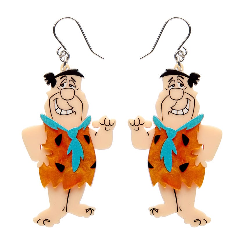 Fred Flintstone Drop Earrings  -  Erstwilder  -  Quirky Resin and Enamel Accessories