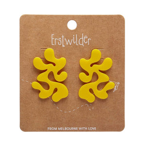 Statement Coral Stud Earrings - Yellow  -  Erstwilder Essentials  -  Quirky Resin and Enamel Accessories