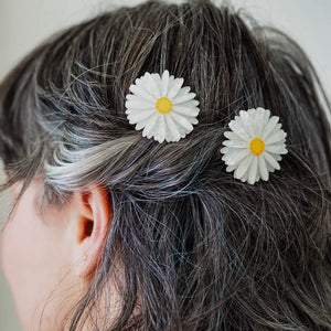 Cut-leaf Daisy Hair Clips – 2 Piece  -  Erstwilder  -  Quirky Resin and Enamel Accessories