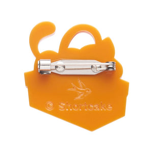 Cozy Custard Cat Mini Brooch  -  Erstwilder  -  Quirky Resin and Enamel Accessories