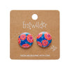 Dahlia Rounded Stud Earrings - Pink  -  Erstwilder Essentials  -  Quirky Resin and Enamel Accessories