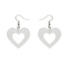 Heart Bubble Resin Drop Earrings - White  -  Erstwilder Essentials  -  Quirky Resin and Enamel Accessories