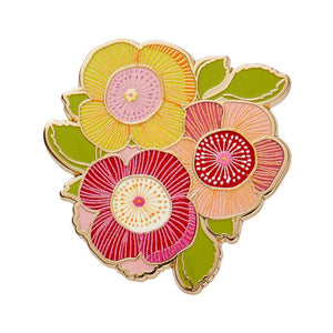 Pretty Poppies Enamel Pin  -  Erstwilder  -  Quirky Resin and Enamel Accessories
