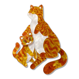 Purrfect Harmony Brooch Pair  -  Erstwilder  -  Quirky Resin and Enamel Accessories