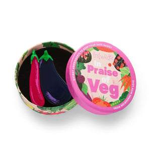 Eggplant Envy Brooch  -  Erstwilder  -  Quirky Resin and Enamel Accessories