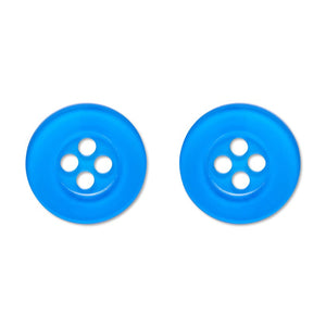 Button Stud Earrings - Blue  -  Erstwilder Essentials  -  Quirky Resin and Enamel Accessories