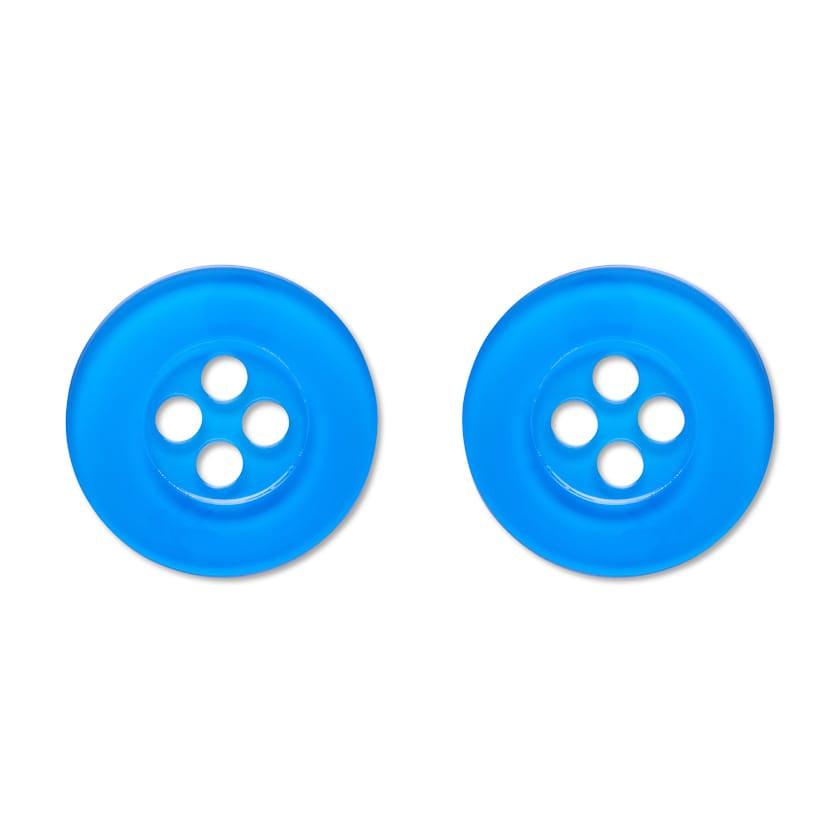 Button Stud Earrings - Blue  -  Erstwilder Essentials  -  Quirky Resin and Enamel Accessories