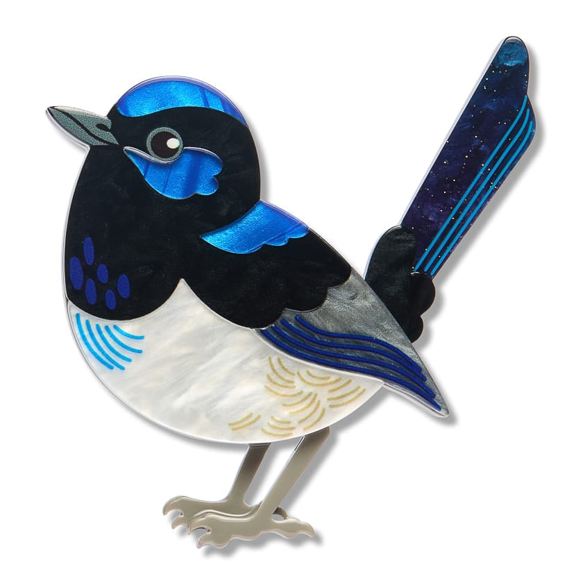 Superb Fairy Wren Brooch  -  Erstwilder  -  Quirky Resin and Enamel Accessories