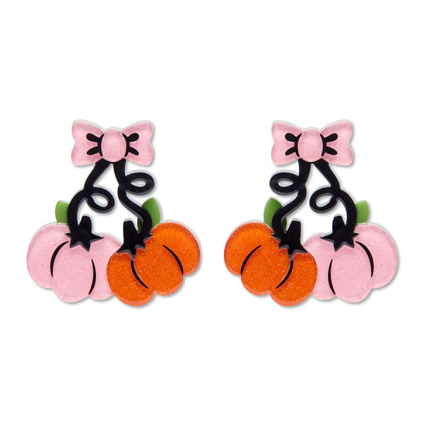 Pair O'Pumpkins Drop Earrings  -  Erstwilder  -  Quirky Resin and Enamel Accessories