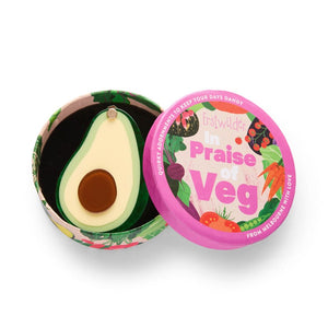 Avocado Affair Mirror Compact  -  Erstwilder  -  Quirky Resin and Enamel Accessories