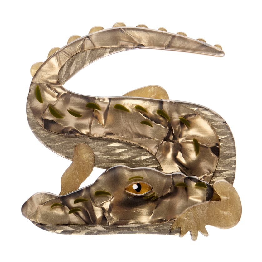 Crikey the Saltwater Crocodile Brooch  -  Erstwilder  -  Quirky Resin and Enamel Accessories