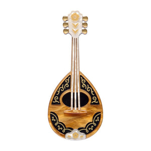 Play Bouzouki Brooch  -  Erstwilder  -  Quirky Resin and Enamel Accessories