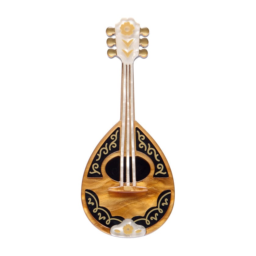 Play Bouzouki Brooch  -  Erstwilder  -  Quirky Resin and Enamel Accessories