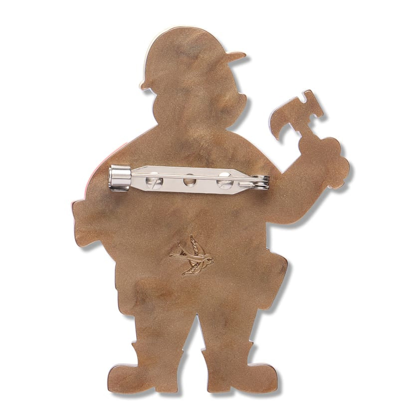 Foreman Grizzly Brooch  -  Erstwilder  -  Quirky Resin and Enamel Accessories